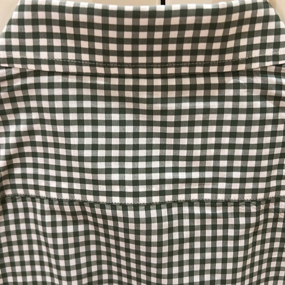 Half moon threadworks large men long sleeve shirt green gingham dry cleaned - Picture 4 of 7